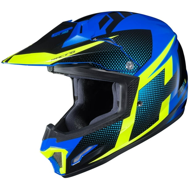 Blue/White/Hi-Viz, Medium HJC Helmets Unisex-Child Off-Road Style CL-XY II Bator Youth Offroad Helmet 